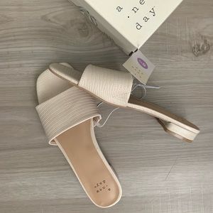 Tan Summer Dress Slide Sandals